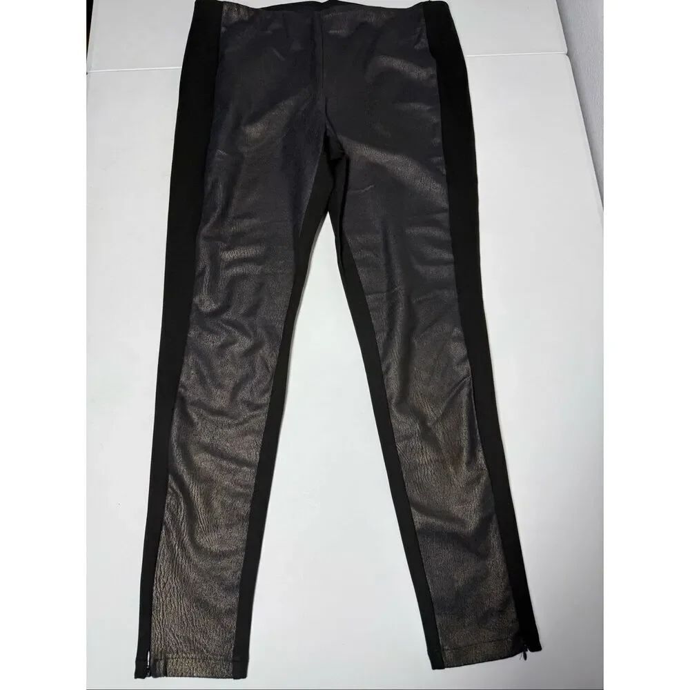 Esprit Women’s Pants Faux Leather Trim Size XL Black